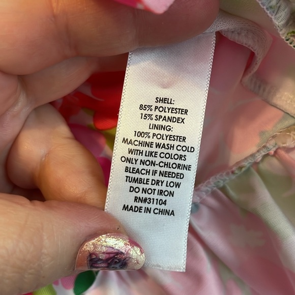 Crown and Ivy Kids Floral Butterfly Ruffle Hem Rash Guard Swim Shirt size 6X - Picture 5 of 12